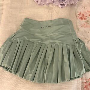 Goldhinge Women's Mini Pleated Skirt - Mint Green